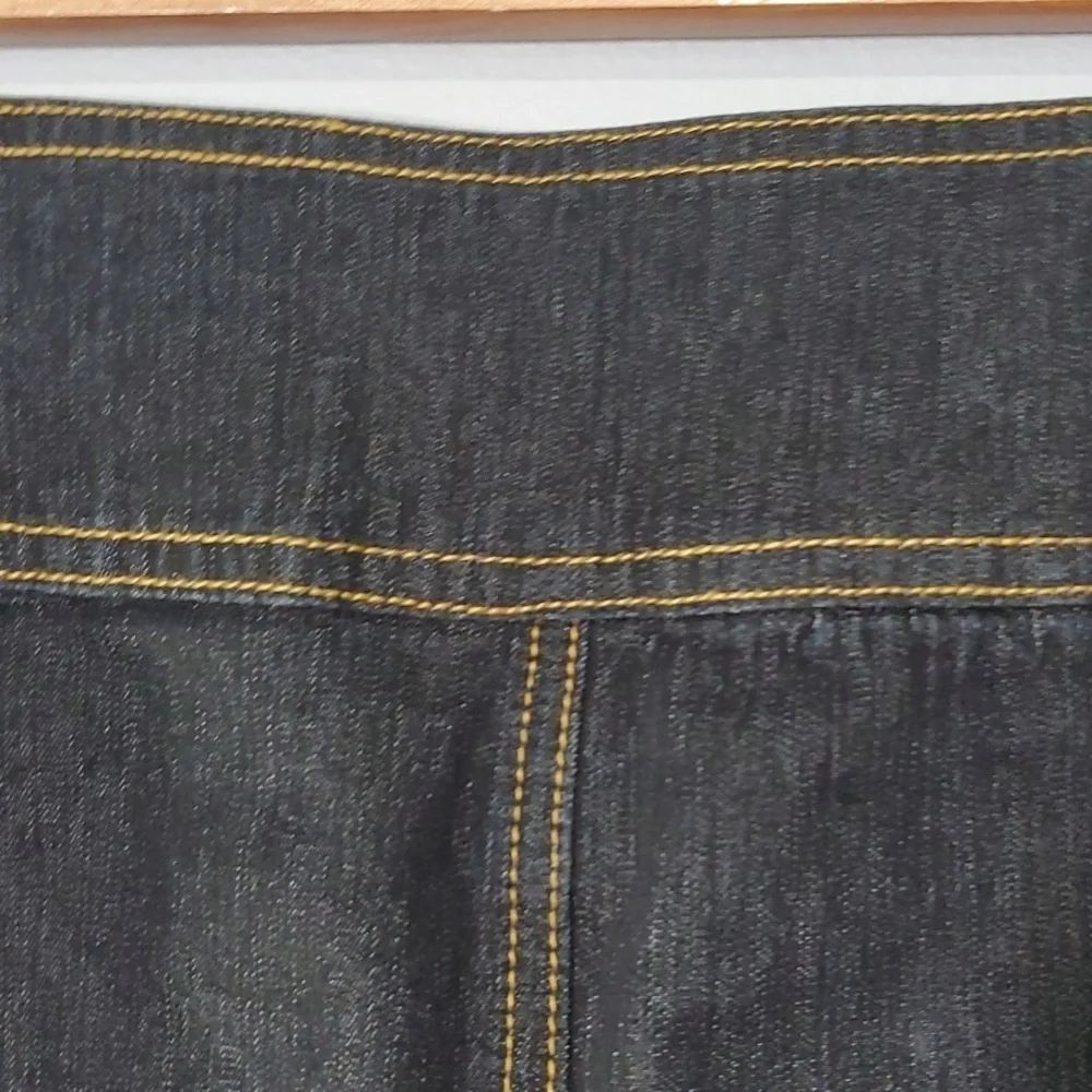 BisouBisou skirt women's size 12 black false pockets trendy denim mini skirt - Picture 6 of 16
